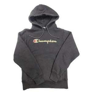 Champion Hoodie Reverse Weave Jumper Adult Small S Black Embroidered Streetwear - Foto 1 di 12