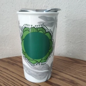 Starbucks Silver Dragonfly 2014 12oz Ceramic Tumbler/Shiny Silver lid 5330 - Picture 1 of 8