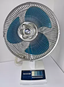Vintage Panasonic 5-Way Oscillating Fan F-1207 Blue Blade ~ 3-Speed Portable 12” - Picture 1 of 6