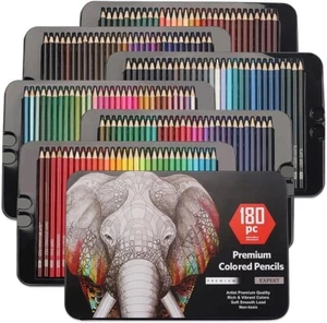 180 Coloured Pencils, Professional Drawing Set, Numbered, Soft Core Colouring Pe - Picture 1 of 7