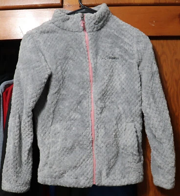 Columbia Fire Side Sherpa Full Zip Jacket Gray Girls Youth Medium YM 10/12 - Image 1 of 4