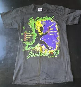 Camiseta negra vintage de los años 90 I Survived Boy Scouts Jamboree 93 pies AP Hill VA S - Imagen 1 de 6