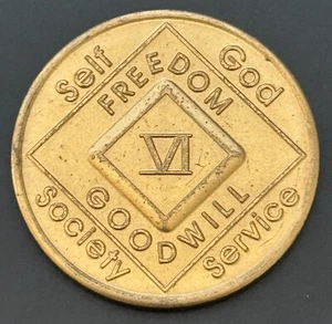 Narcotics Anonymous NA 6 Week Month Year Recovery Token Coin Chip VI - Picture 1 of 2