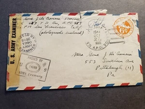 APO 453 BOUGAINVILLE 1944 Censored WWII Army Cover 637 TD Bn TANK DESTROYER - Picture 1 of 2