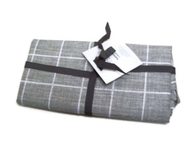 Fieldcrest Gray Classic Window Pane Print Cotton Dinner Napkin Set of 4 New - Image 1 of 4