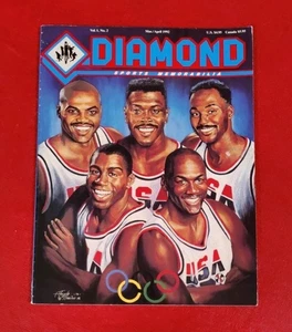 1992 Diamond Sports Memorabilia Magazine Vol 1 DREAM TEAM RARE W/ JORDAN CARD - Picture 1 of 4