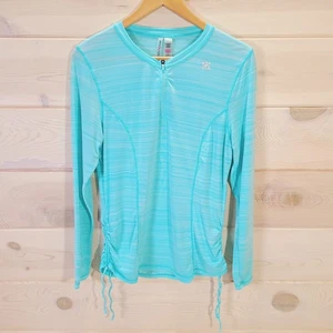 Zero Xposur Women's size L Swim Shirt Long Sleeve Rash Guard Swimwear Top Blue - Picture 1 of 9