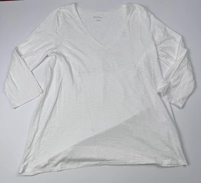 Camisa túnica Lilly Pulitzer para mujer grande blanca cuello en V manga 3/4 tejido holgado Foto 1 de 4