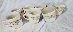 (Set of 7) Vintage Corelle Coordinates Fruit Coffee Mugs Tea Cups Stonewear 3.5" - Picture 1 of 13
