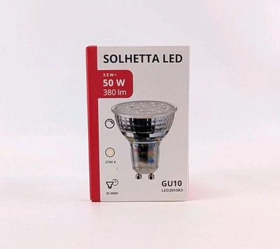 Ikea SOLHETTA LED Bulb GU10 380 Lumen 3.3 W Dimmable 305.301.21 New - Image 1 of 4