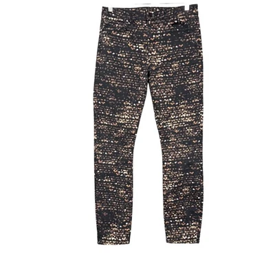 Tory Burch Jeans Womens 28 Black Gold Night City Light Print Skinny Stretch - Image 1 of 4