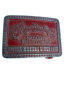 Fibbia cintura vintage ROSSO rara metallo CF Martin & Co. Nazareth PA USAGuitar Makers 1833 - Foto 1 di 6
