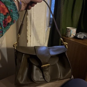 Women’s Brown Leatherette Shoulder Bag - Picture 1 of 8