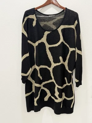 Beautiful INC international concepts Metallic Gold Black Sweater Size 2X - Image 1 of 4