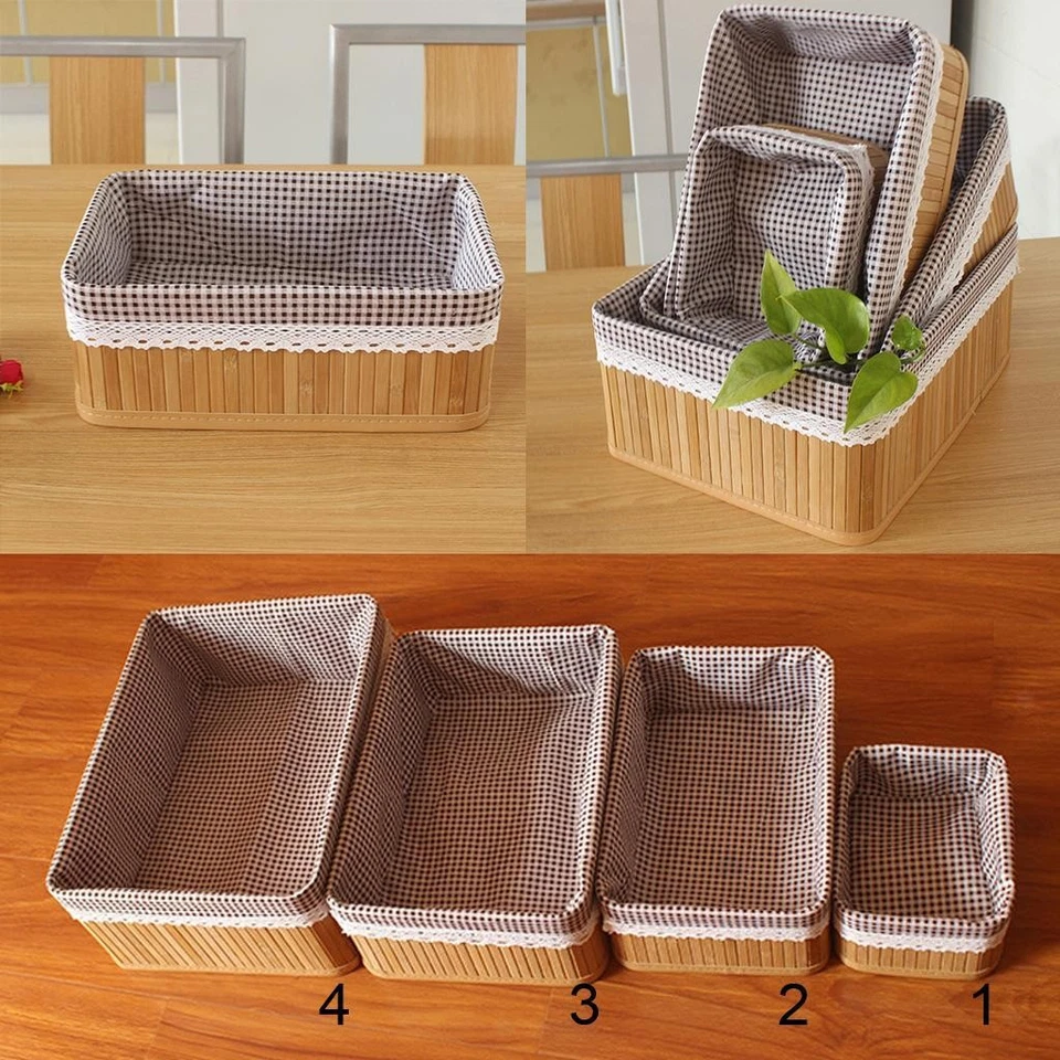 Durable Bamboo Storage Basket Folding Hamper Box for Kids - Bild 1 von 1