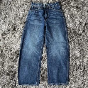 Nili Lotan Otis High Rise Barrel Leg Jeans Womens 28 Simon Wash Blue Denim USA - Imagen 1 de 17