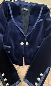 BALMAIN DAMEN SAMTJACKE DUNKELBLAU - Bild 1 von 23