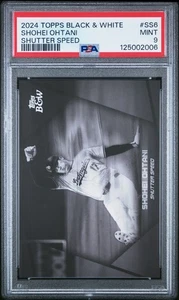 Tarjeta de inserción de velocidad de obturación Shohei Ohtani Dodgers 2024 Topps blanco y negro PSA 9 - Imagen 1 de 3