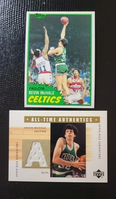 KEVIN MCHALE TOPPS 1981 #75 ROOKIE & Upper Deck JERSEY CARD  2 CARD-LOT HOF  - Image 1 of 4