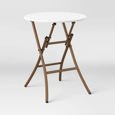 French Cafe Folding Round Patio Bistro Table White - Threshold - Image 1 of 4