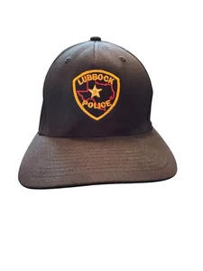 New Lubbock Texas Police Department Cap Flexfit Black Patch Embroidered L/XL - Picture 1 of 8