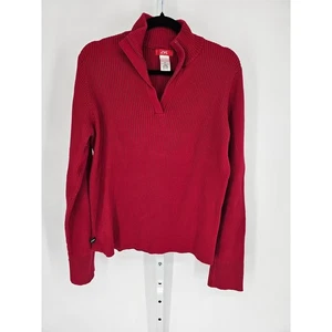Anne Klein Sport Women Red Long Sleeve High Neck Quarter Zipper Jacket Size XXL - Picture 1 of 4