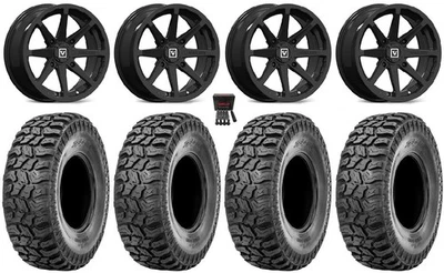 Valor V01 14" Wheels Black 27" Ridge Saw 2.0 Tires Honda Pioneer 1000 / Talon — 第 1/4 张图片