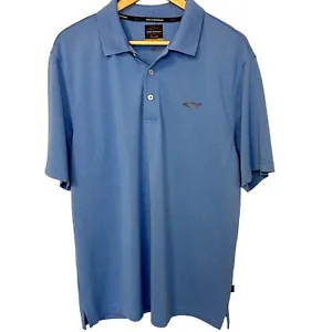 Greg Norman Shark Tasso Elba Golf Stretch Polo Shirt Men's Medium Blue Golfing - Picture 1 of 5