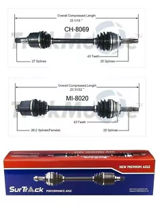 For Mitsubishi Eclipse Galant 3.0L V6 Pair of Front CV Axle Shafts SurTrack Set - Picture 1 of 1
