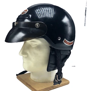 Casco de moto Harley Davidson modelo XS XT 6 y 5/8 a 3/4 negro tubos fuertes - Imagen 1 de 9