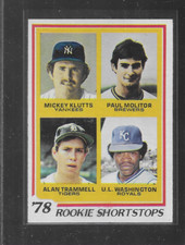 1978 TOPPS # 707 PAUL MOLITOR ALAN TRAMMELL ROOKIES NICE CARD