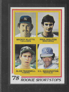 1978 TOPPS # 707 PAUL MOLITOR ALAN TRAMMELL ROOKIES NICE CARD
