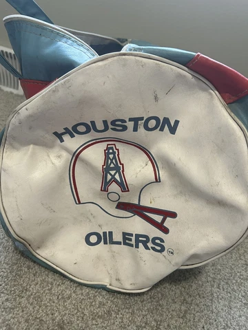 Vintage Property Of Houston Oilers NFL 2-sided Gym Duffle Bag 1970s Rare Cover