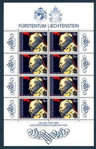 LIECHTENSTEIN - 1983 - Heiliges Jahr - Kleinbogen mit acht postfrisch ** - Bild 1 von 1