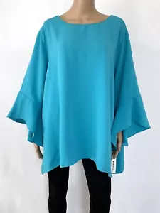 NWT! NEW! CAROLINE ROSE Size 3X Blue Dress Top Blouse Tunic Women's - Picture 1 of 11
