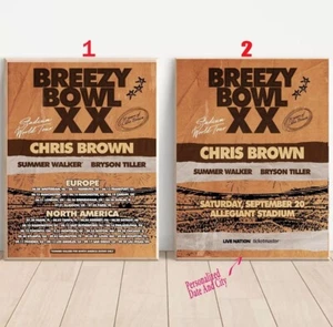 Custom Chris Brown "Breezy Bowl XX" World Stadium Tour 2025 Poster - Bild 1 von 7