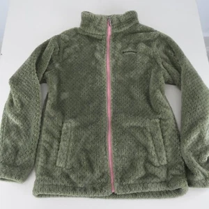 Chaqueta polar Columbia cremallera completa manga larga niñas XL (18/20) verde rosa - Imagen 1 de 6