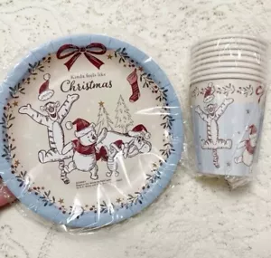 Daiso New Disney Winnie the Pooh Christmas Paper Plates & Cups - Picture 1 of 2