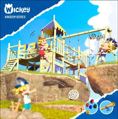 WICKEY Smart Queen - Wooden climbing frame - playground with slide and swing - Image 1 of 4