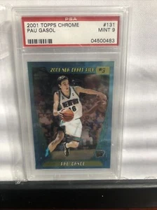 ***Pau Gasol*** 2001 Topps Chrome #131 RC Rookie PSA 9 Mint Grizzlies Lakers - Picture 1 of 12