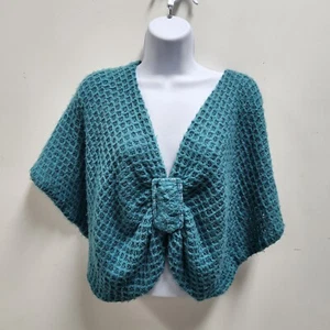 Karlie Womens Crochet Knit Shrug One Size Blue Royalcore Unique Feminine Soft - Picture 1 of 10