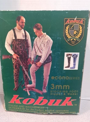 Kobuk Mens Camo 3mm Neoprene Stocking Foot Waders,  Size Small with box - Image 1 of 4