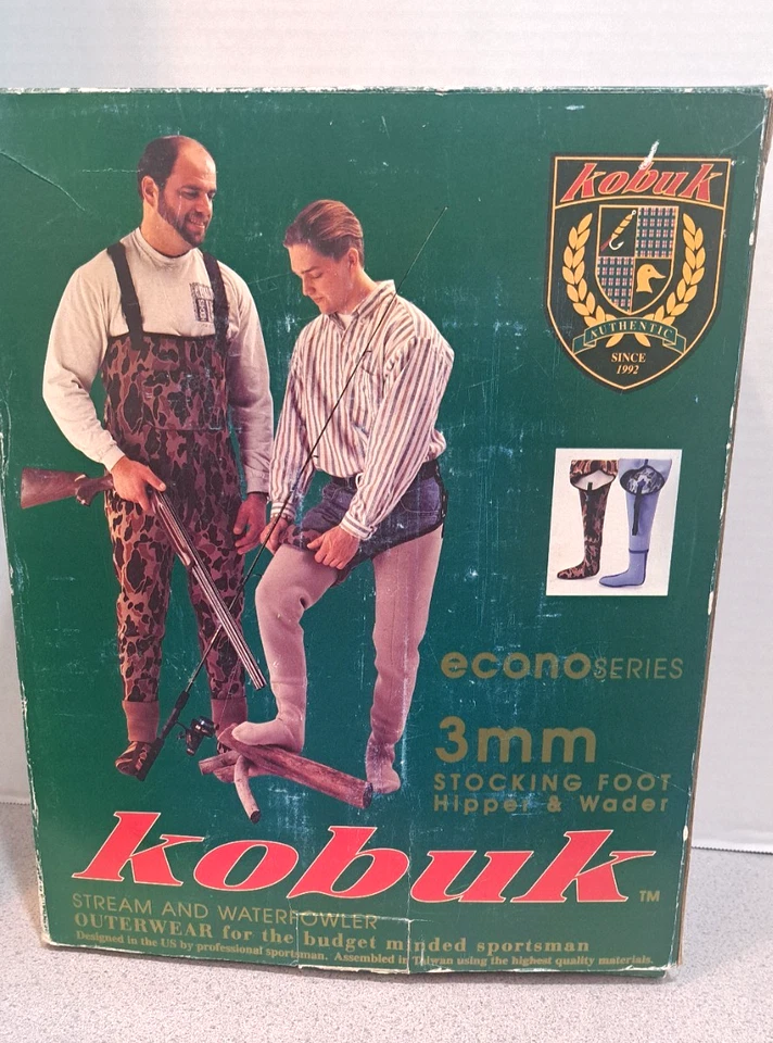 Kobuk Mens Camo 3mm Neoprene Stocking Foot Waders,  Size Small with box - Image 1 of 4
