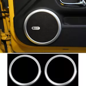 Cubierta de altavoz de audio de puerta plateada borde de anillo para Chevy Camaro 2012 2013 2014 2015 - Imagen 1 de 11