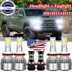For Toyota Tacoma 2016 2017 2018 2019 2020 LED Headlight Hi&Low + Fog Light Kits - Picture 1 of 12