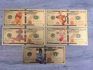 Winnie the Pooh - Cartoon Gold Foil Souvenir Set - 5 Notes in Total - Picture 1 of 6