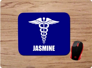 MEDICAL SYMBOL BLUE & WHITE NON-SLIP NEOPRENE MOUSEPAD HOME OFFICE PERSONALIZED - Picture 1 of 1