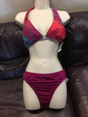 Nuevo Traje de Baño Leilani Para Mujer 2 Piezas Rosa Púrpura Halter Bikini Traje de Baño 14 Foto 1 de 4