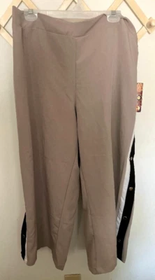 IMAN Womens Khaki/Beige Plus Size Bottoms with Stretch Side Button Pants Size 2X - Image 1 of 4