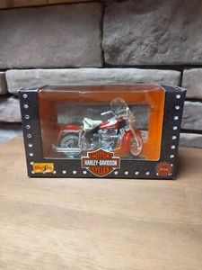 1997 Maisto Harley Davidson 1:18 Die Cast 1962 FLH Duo Glide Red Motorcycle - Picture 1 of 5